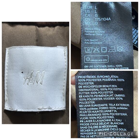 H&M Teddy Faux Fur Fuzzy Jacket L Tan Brown Flap Pockets Lined Cozy Chic Whimsy - Picture 4 of 8